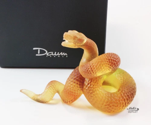 DAUM VIPERE PATE DE VERRE GLASS SERPENT SNAKE FIGURINE PAPERWEIGHT