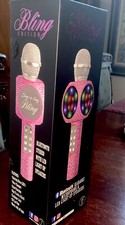 Bluetooth Karaoke Microphone  Led Light-Up Speakers Bling Pink NWT Sealed 55