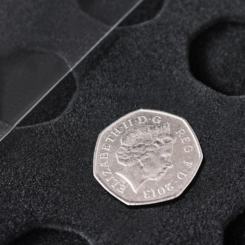 New SCHULZ COIN Collection Red or Black TRAY- 40 Circle Compartments / 50p PENCE - Picture 14 of 16