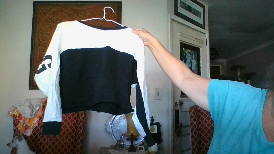 Justice Girls Talla 12 Blanco y Negro Sudadera Recortada Dice Trending On It ¡LINDA! Foto 3 de 4