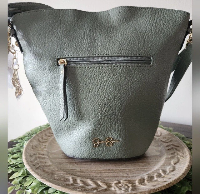 Jessica Simpson Whitney Hobo Bag Iceberg Sage Green Braided Gold Beads Boho  NWOT