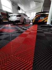 Modular Interlocking Ribbed Garage Flooring Tiles Similar to Swisstrax Ribtrax