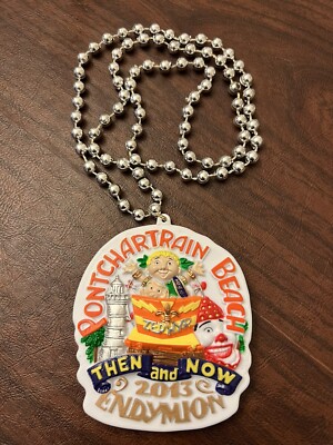 Krewe Of Endymion Pontchartrain Beach New Orleans Silver MardiGras Bead Necklace