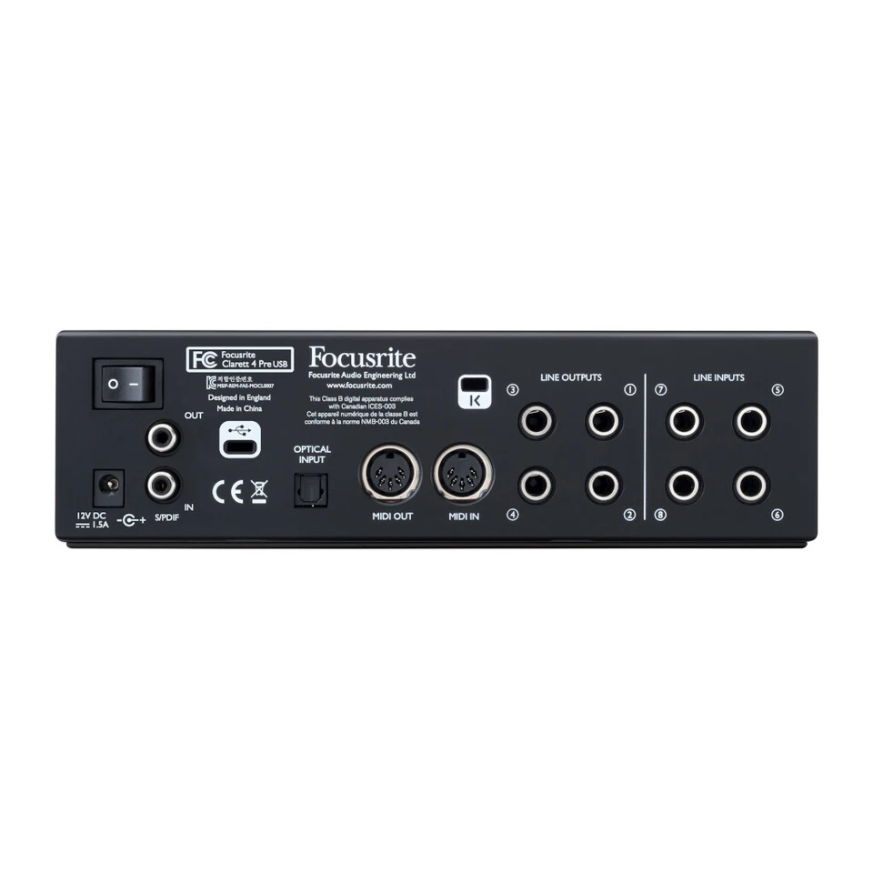 Focusrite Clarett 4 Pre USB Audio & MIDI Interface (Mac / Windows compatiable) - Image 3 of 4