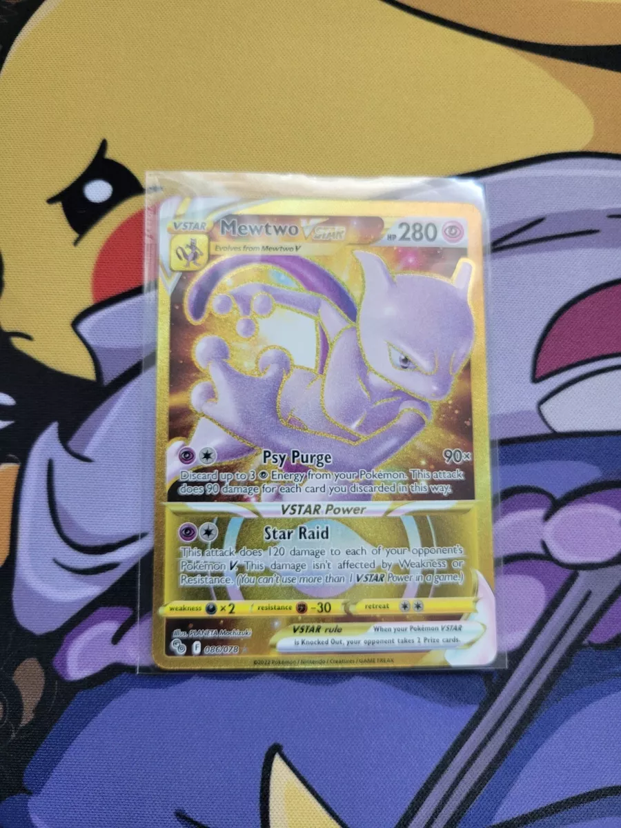 Pokémon TCG Mewtwo VSTAR Pokemon GO 086/078 gold effect Secret Rare