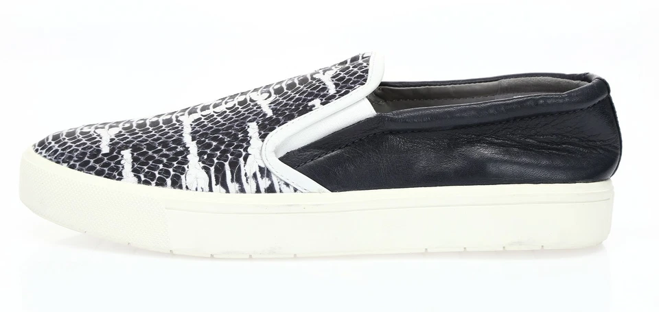 Vince. Womens Navy Blue Snake Print Leather Slip On Sneakers Shoes Size 9.5 - Image 3 of 4