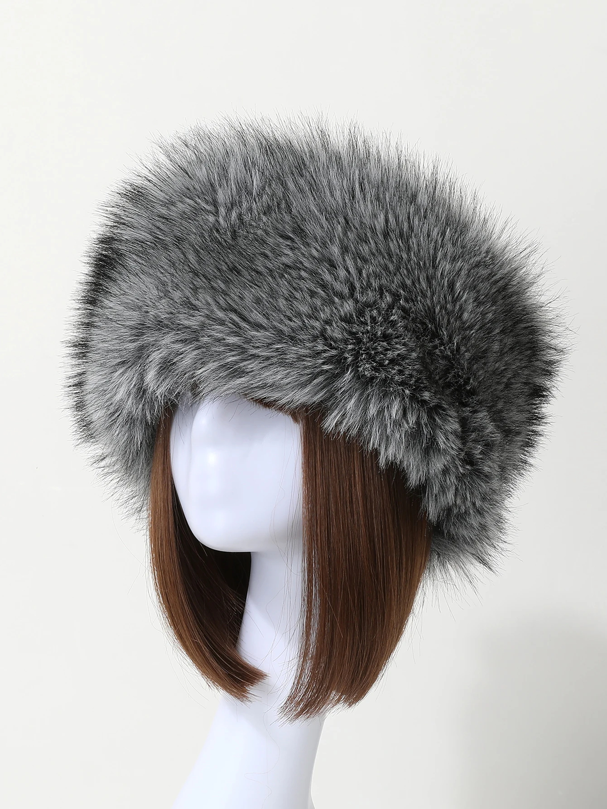 Women's Faux Fur Headband Ski Classic Cossack Russian Hats Winter Furry Headwrap