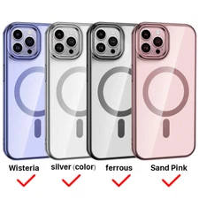 For Apple iPhone 15 Pro Clear Hybrid Compatible with MagSafe Frame Case Cover
