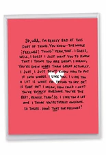 Funny Valentine's Day Card (8.5 x 11 Inch) - Awkward Feelings J6784VDG