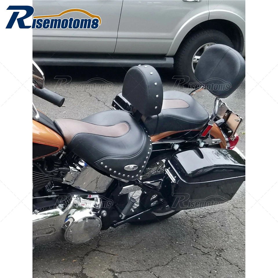 Respaldo de conductor con tachuelas para Harley Heritage Softail Classic Fatboy 2007-2017 Foto 2 de 4