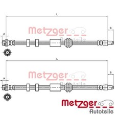 2x Bremsschlauch Metzger 4111216 2 Bremsschläuche rechts links Vorne für Volvo