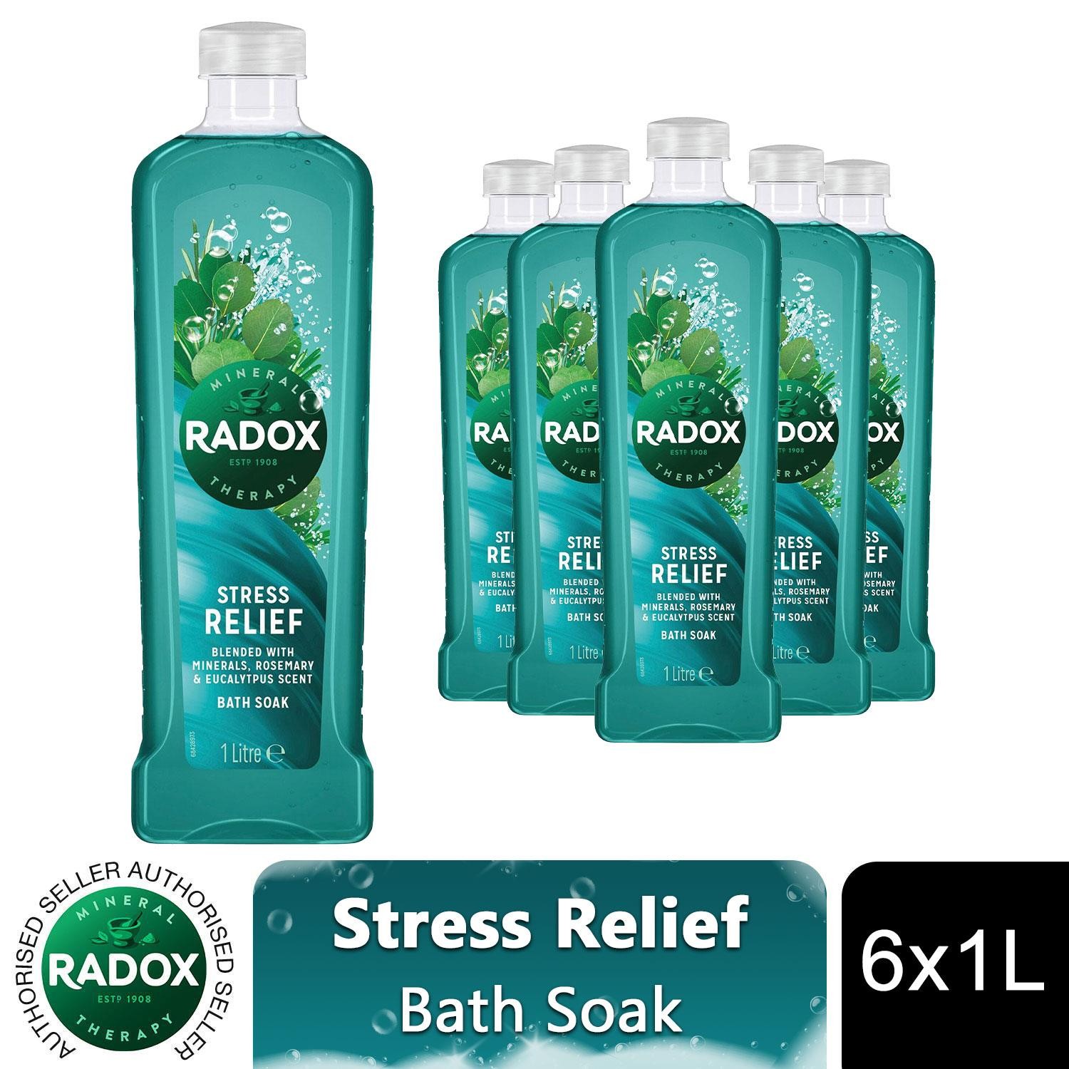 Radox Mineral Therapy Bath Soak Stress Relief, Rosemary & Eucalyptus Scent 6x1L