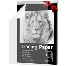 8.5" x 11" Artistâ€™s Tracing Paper 112 Sheets Transparent Vellum Paper for Tra