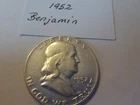 BENJAMIN   SILVER    HALF   DOLLAR    1952
