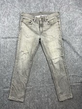 Levi's 511 Mens Faded Gray Slim Fit Taper Leg Denim Distressed Casual Size 34x32