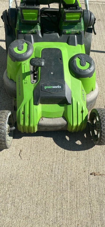Greenworks Lawn Mower And Weed Trimmer W/ 2 Batteries And Charger - Image 3 of 4
