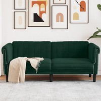 Sofa 2-Sitzer Samt DunkelgrüN Couch Mit Samtbezug