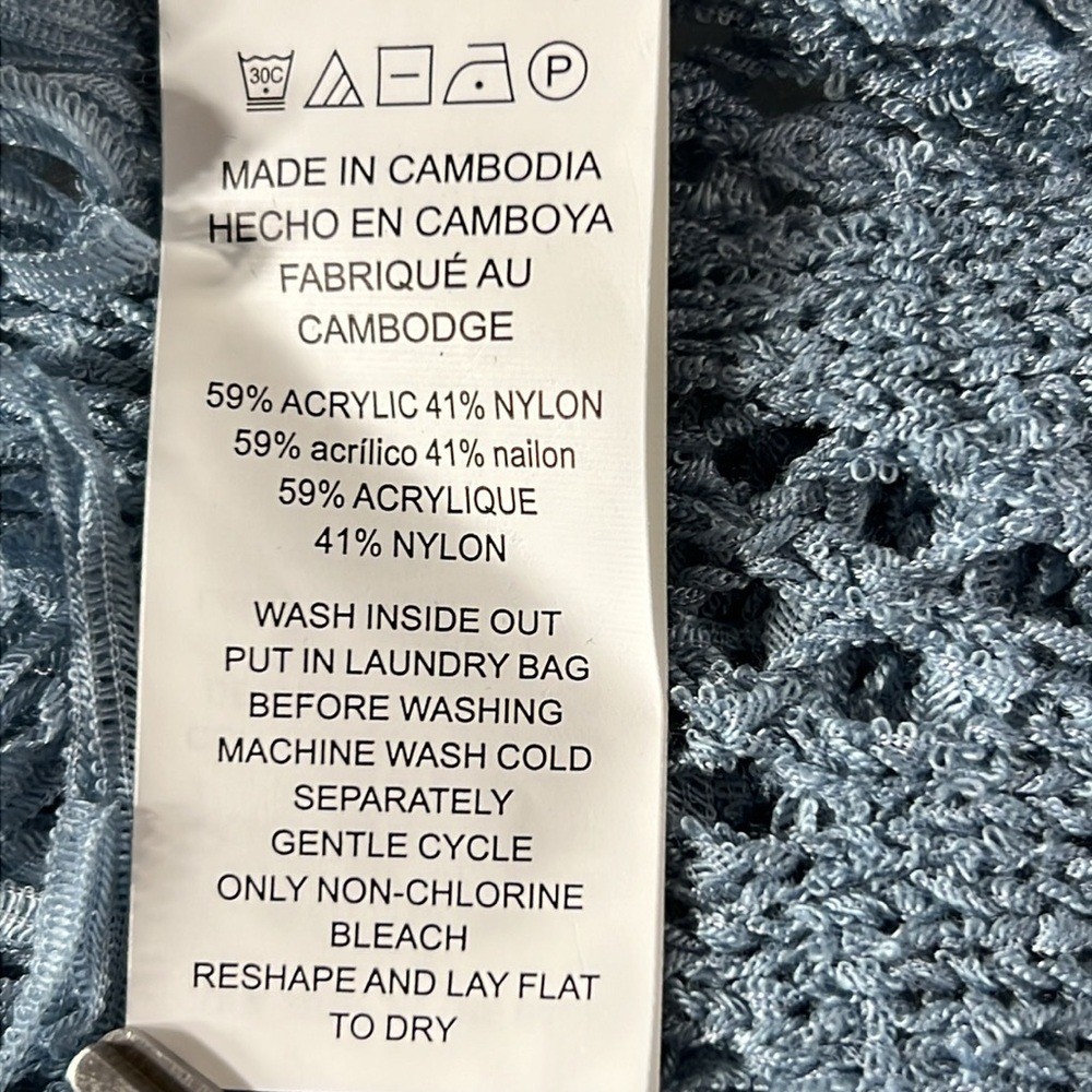 MICHAEL KORS Open Knit Crochet Long Cardigan Sweater XS Fringe Lightweight NEW thumbnail 15