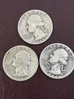 1946-P, D, S, WASHINGTON QUARTER'S 90% SILVER INVESTMENT SET NICE CIRC COND