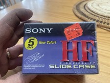 Sony HF 90 Minute Blank Audio Cassette Tapes 5 Pack High Fidelity Slide Case