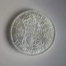 Great Britain 1939 - ½ Crown / Half Crown - King George VI 1st Type; .500 Silver