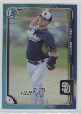 2015 Bowman Draft Chrome Blue Refractor 66/150 Zech Lemond #127 j2c