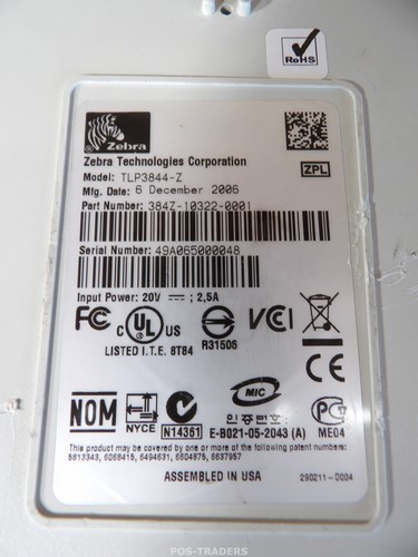 Zebra TLP 3844-Z Thermal Barcode Label Printer 384Z-10322-0001 Parallel / OK - Picture 9 of 9