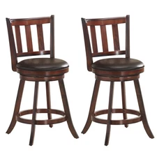 Topbuy 2 PCS 25" Swivel Bar Stool Padded Dining Kitchen Pub Bistro Chairs