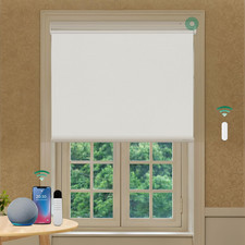 Smart Motorized Blackout Blinds with Remote, Alexa & Google Compatible, White