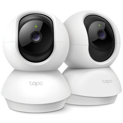 Tapo 2K Pan/Tilt Security Camera for Baby Monitor, Dog 2-Pack, White