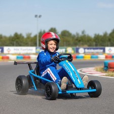 24V 8.1 MPH Electric Drift Kart for Kids with Dual Motors, Blue