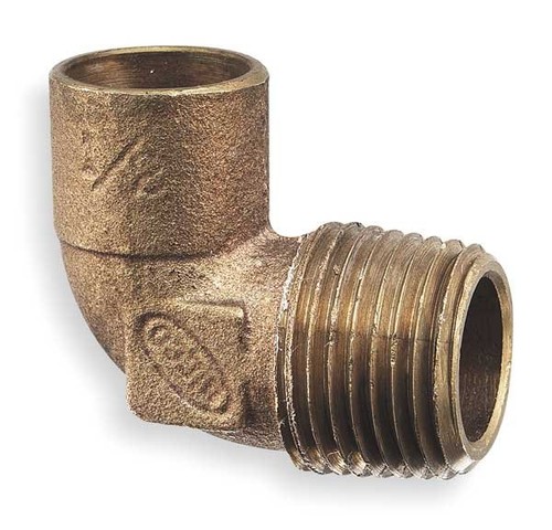 1/2" NOM C x 1/2" MNPT Copper 90 Degree Elbow