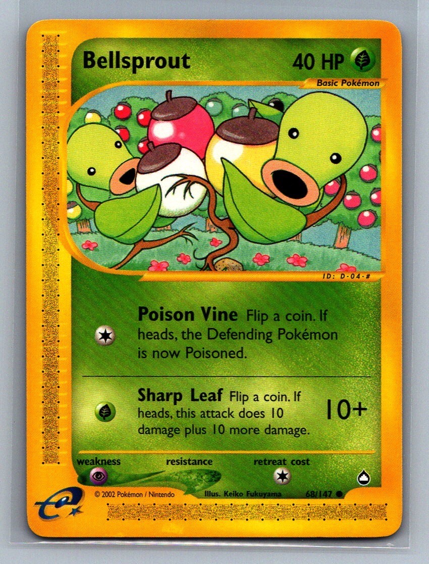 Bellsprout #68/147 Aquapolis (Keiko Fukuyama) Pokemon Card NM-/LP+