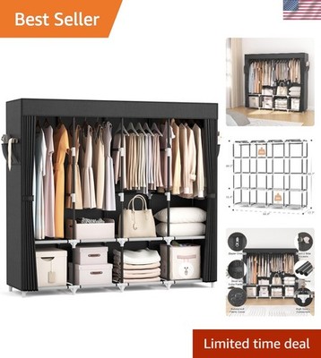 Large Capacity 67 Inch Portable Wardrobe - Stylish and Functional Storage