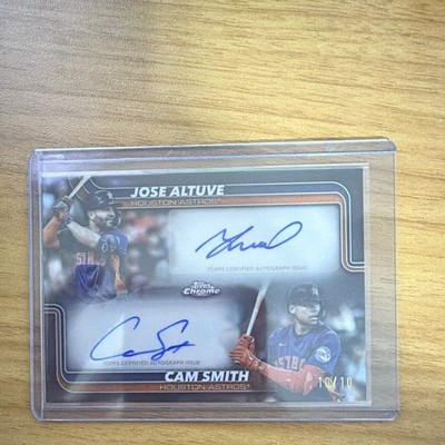 Topps 2025 Chrome Update Jose Altuve/Cam Smith Dual Auto DA-AS 10/10