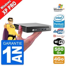 Mini PC HP ProDesk 600 G1 DM Intel G3220T RAM 4Go Disque 500Go Windows XP Pro