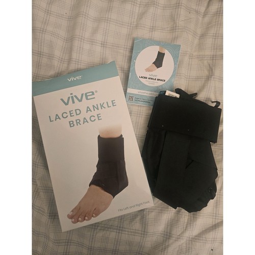NEU Vive schwarze Knöchelorthese zum Schnüren, Unisex Medium - Bild 2 von 8