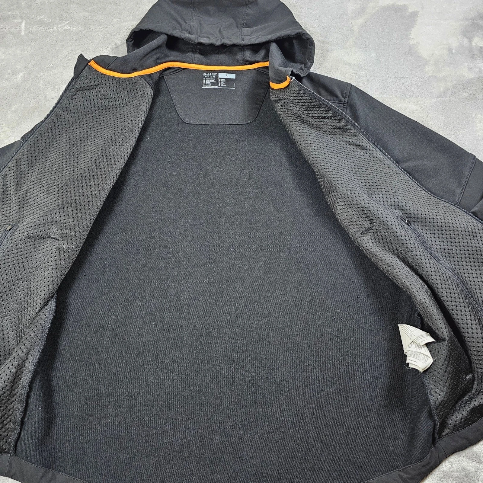 5.11 Tactical Rappel Jacket Mens Large Black Softshell Hooded Full Zip CCW - product detail image 5