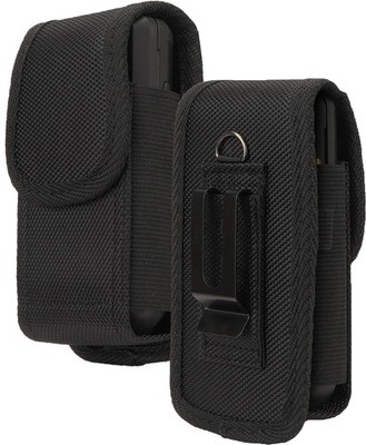 Schwarze Canvas-Hülle Mit Gürtelclip Für CAT S22 Flip Sonim XP3 Plus 4G XP3900