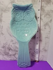 MyGift Aqua Blue Ceramic Owl Cooking Spoon Rest/Ladle Holder