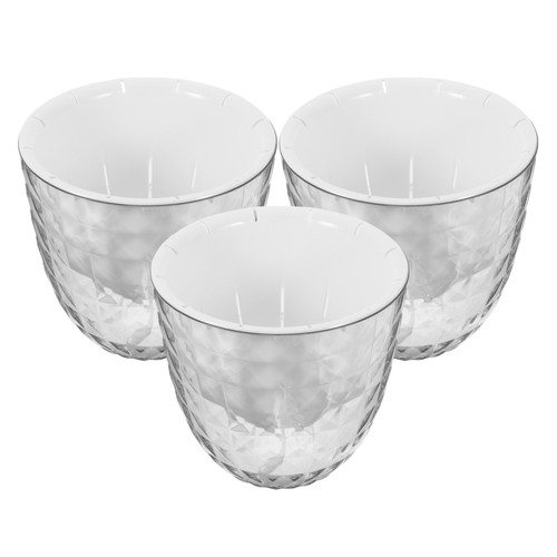 3 Pcs Self-priming Flower Pot Watering Clear Planter Vase for Plants Indoor