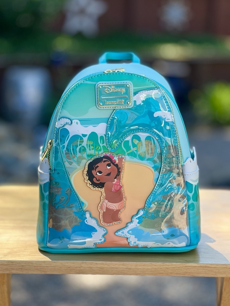 Loungefly Disney Young Moana Ocean Waves Mini Backpack and Wallet
