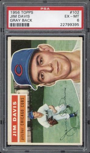 Jim Davis [Gray Back] #102 1956 Topps card