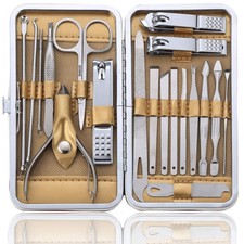 Manicure Set Pedicure Kit Professional 19 Pcs Nail Clipper for Men  Women St...