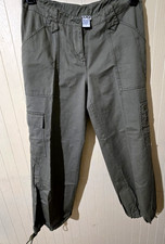 Clio Pants Women Size 6 Olive Green Cargo Utility Baggy Crop Vintage 90's Y2K