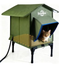 Heated Cat House for Outside Outdoor Cat House with Elevated Base NiB
