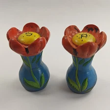 Vintage Quon-Quon Large Sunflower Salt and Pepper Hand Painted Made in Japan 6"