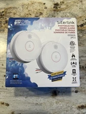 2 Pack SITERLINK Smoke Detector, Photoelectric Sensor Smoke Alarm