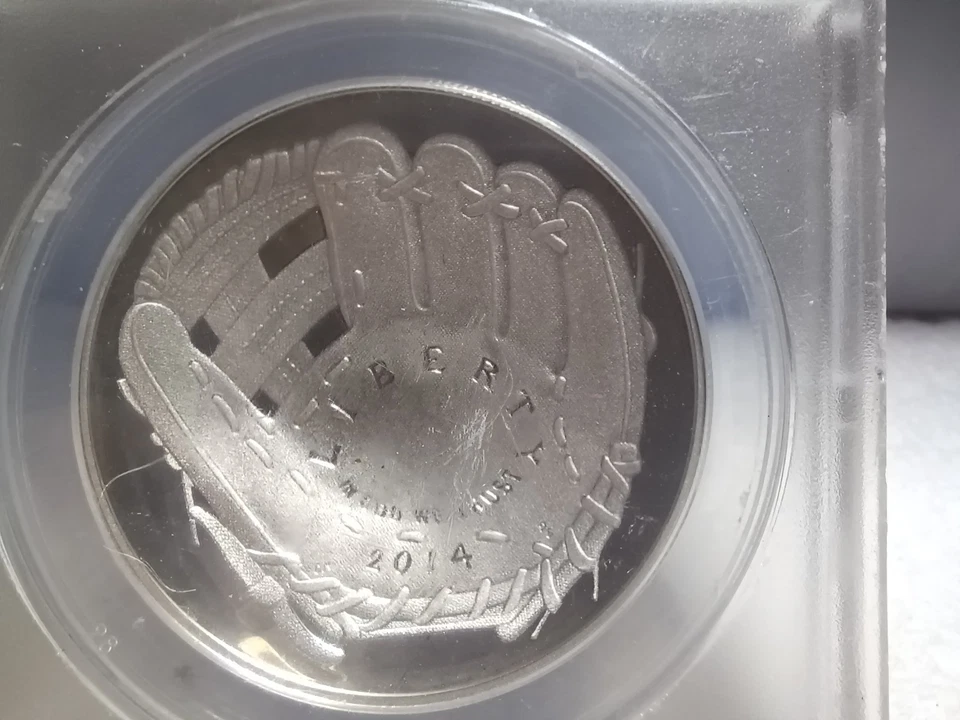 2014-P Baseball Hall of Fame Silver Dollar.  ANACS PR69DCAM. Video SL0198. - Image 3 of 4