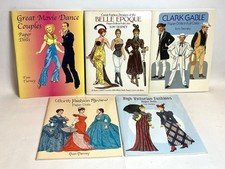 Lot of 5 Vintage 1980's - 2000's Tom Tierney Fashion Paper Dolls Books